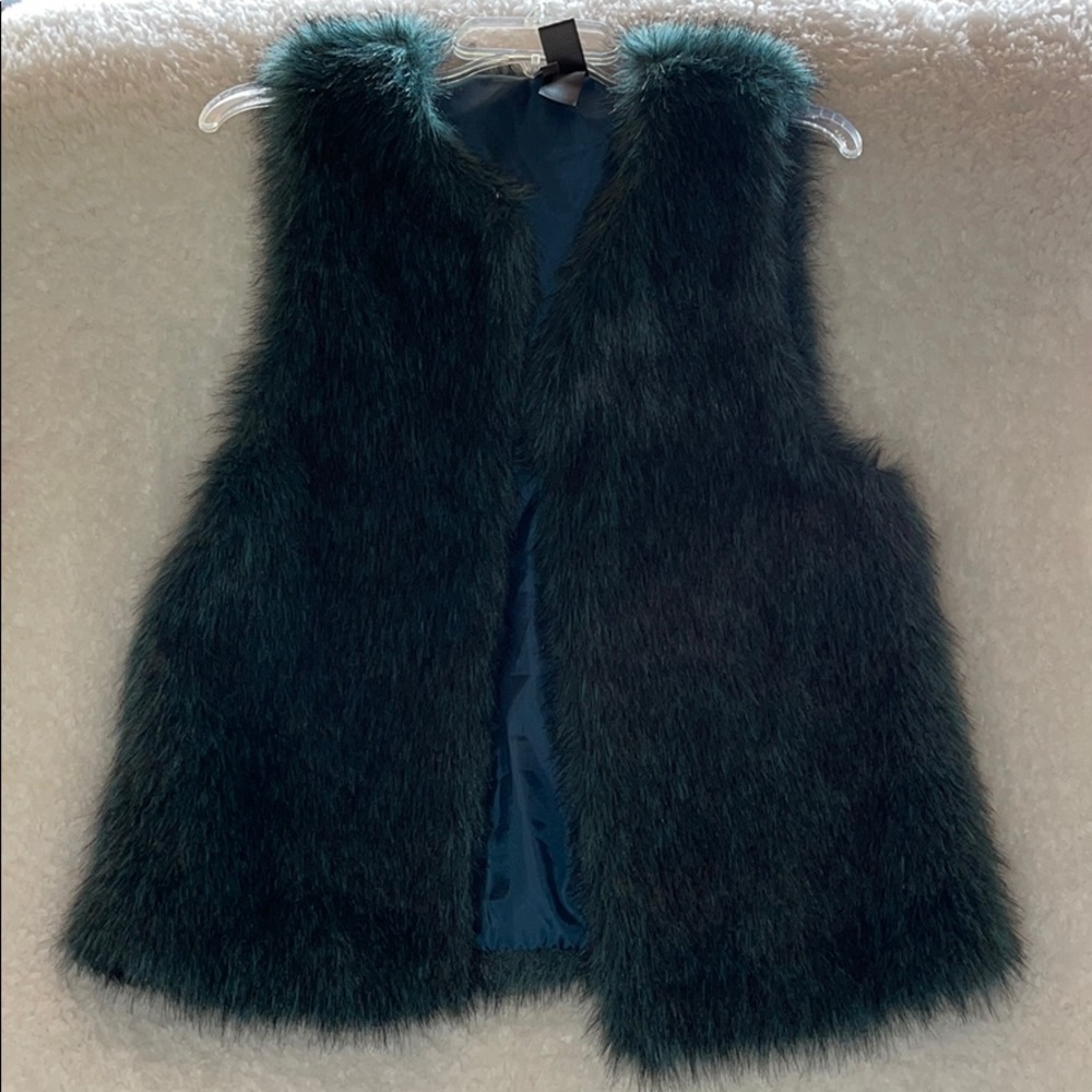 Blue Faux Fur Vest